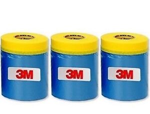 3M Pre taped Masking Paper - Painters Plastic Sheeting Paint Tape for Auto body