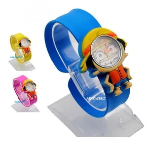 Kinder 3D One Piece Luffy Cartoon Neuheit Uhr Analog Silikon Slap Armband UK Lager - Bild 1 von 4