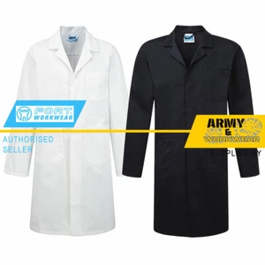 Fort Warehouse Lab Dust Work Coats Navy & White Overalls Medical Food Coverall - Picture 1 of 3