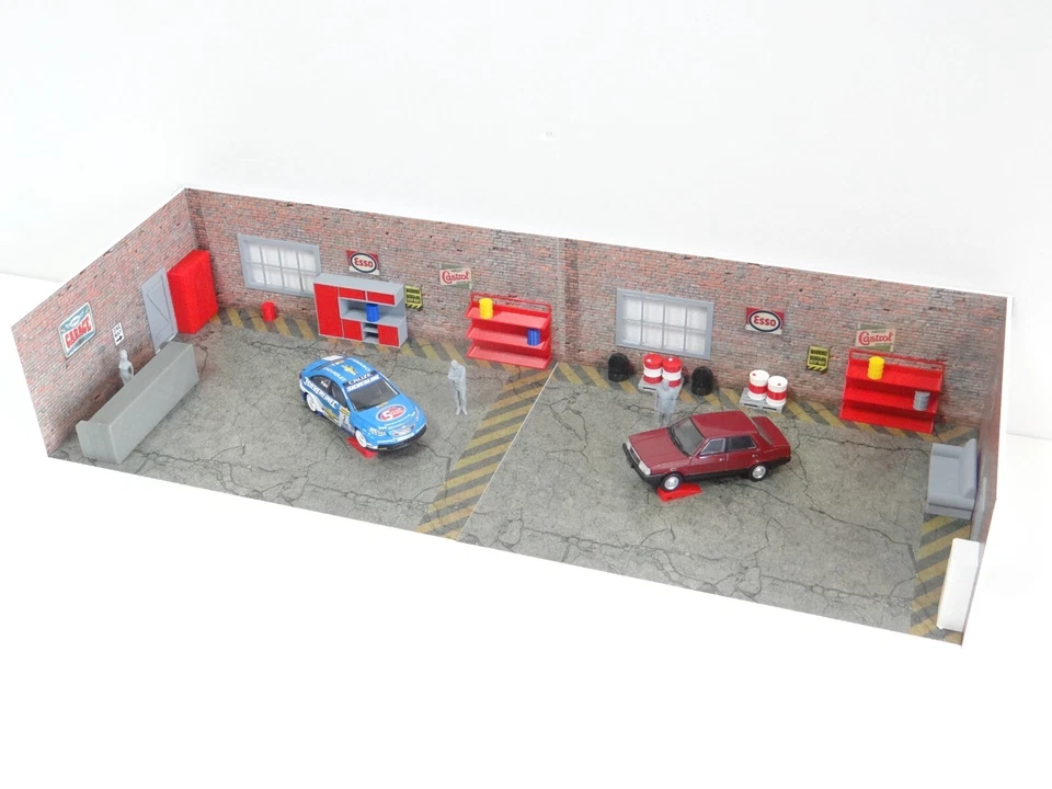 Big brick garage Scale 1:43 Auto service diorama model kit Car models display - Image 1 of 1