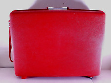Vtg Hard Shell Red Samsonite 24" Saturn 3 Suitcase Key Luggage Tag Wheels EUC