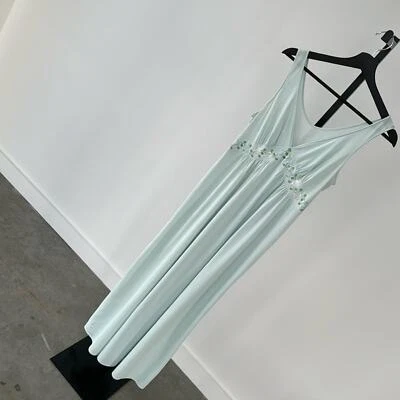 Shadowline светло-зеленый без рукавов ночная рубашка V шеи и цветочная вышивка размер S - Изображение 1 из 4