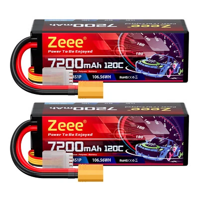 2x Zeee 4S Lipo Akku 14.8V 7200mAh 120C XT90 HardCase für RC Auto Truck Losi UAV - Bild 1 von 4