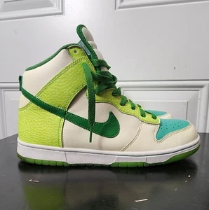 Size 9 - Nike Dunk High Premium Glow In The Dark 2 White Green SB - Picture 1 of 11