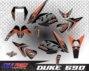 DUKE 690 KTM 2012- UP SEMI CUSTOM GRAPHICS KIT ROOSTER - Picture 1 of 1