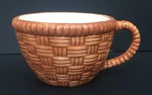 Tazza tazza caffè ceramica intrecciata cesto vintage rustico casetta fattoria nucleo fattoria - Foto 1 di 6