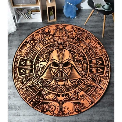 Star Wars Round Rug, Darth Vader Circle Rug, Star Wars Themed Rug, Bathmat Rug - Image 1 of 4