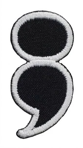Semi-Colon Semicolon Embroidered Iron On Patch Gifts My Story Isn't Over Yet - Picture 1 of 3