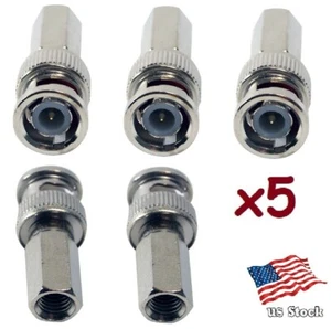 Conectores macho rectos giratorios Sunvision 5x BNC para vigilancia CCTV (CR12) - Imagen 1 de 7