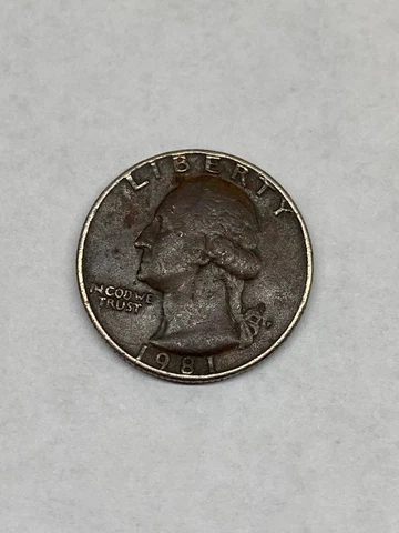 Scarce Rare 1981 Quarter Missing Clad on Obverse and Reverse Cover