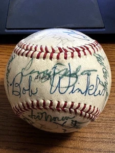 1973 CALIFORNIA ANGELS TEAM SIGNED AUTOGRAPHED BASEBALL! PINSON, DON DRYSDALE! - Picture 1 of 6