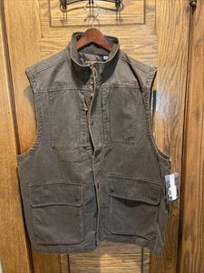 Ridgecut Vest Mens XL Brown Workwear Utility Outdoor Canvas Pockets Toughwear - Picture 1 of 9