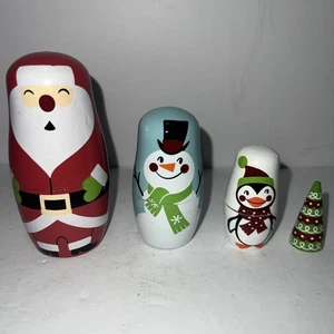 Creatology Russischer Stil verschachtelte Puppen Santa Schneemann Pinguin Baum Weihnachten - Bild 1 von 8