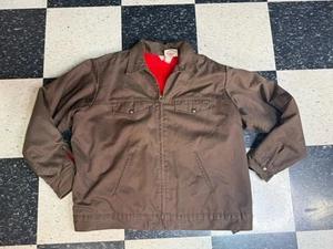 Vintage Dickies Brown Men's Bomber Jacket Fleece Lined  Sz XL USA Made - Picture 1 of 8