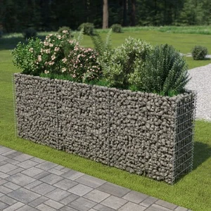 Gabion Raised Bed Stone Basket Wall Stone Basket Cage Galvanised Steel vidaXL - Picture 1 of 138