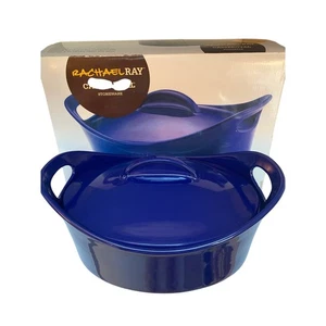Neu Rachel Ray 4,25 Quart Steinzeug bedeckt Auflaufform Kobaltblau - Bild 1 von 7