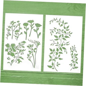 2 PCS Reusable Large Vine Stencils for Painting On Wood Wall, A4 Size Leaf  - Picture 1 of 8