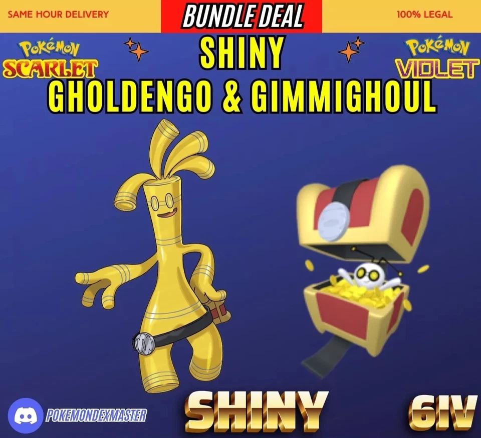 SHINY GHOLDENGO AND GIMMIGHOUL ⭐️ 6IV,MAX Stats ✨ Pokemon Scarlet And Violet