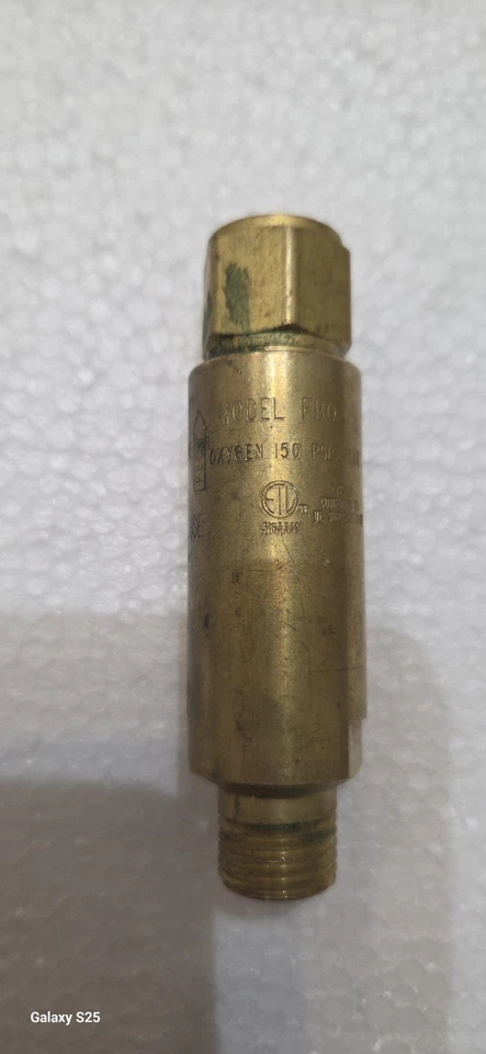 VICTOR FLAMEBUSTER FB0 Flashback Arrestor/Torch Oxygen Check Valve (EE5) - Image 1 of 2