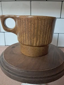 1 Monmouth Pottery Mojave Brown Stoneware Coffee Mugs USA Vtg MCM - Picture 1 of 4