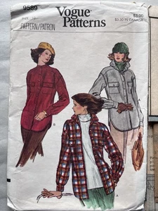 Chaqueta Camisa De Colección Patrón Vogue 9589 Misses Talla 10 SIN USAR - Imagen 1 de 5
