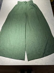 Women's Ultra Wide Leg Palazzo Pants Elastic Waist Casual Pants Comfy Sz Medium - Picture 1 of 8