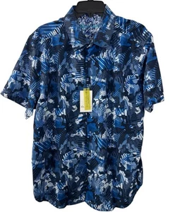 Robert Graham XXL Blues Club Camo Short Sleeve Performance Button-Up Shirt $218 - Picture 1 of 13