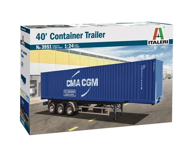 3951 Italeri 40' Container Trailer 1/24 (Nuovo, Scatola Sigillata) - Immagine 1 di 2