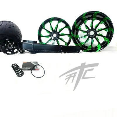300 FAT TIRE KIT BLACK & GREEN TORNADO WHEELS 12-22 KAWASAKI NINJA ZX-14R Foto 1 de 4