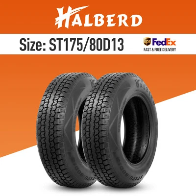 Set of 2 ST175/80D13 Trailer Tires 6Ply Load Range C 175 80 13 Heavy Duty Tyres — 第 1/4 张图片