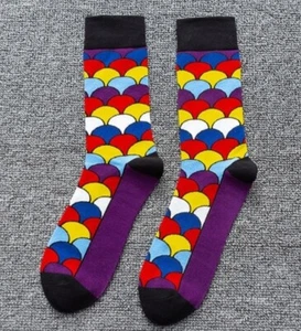 Colorful Scale Design Socks Novelty Unisex 6-12 Crazy Fun SF118 - Picture 1 of 1