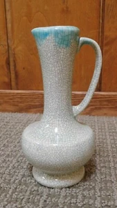 Blue Ceramic Crackle Glaze Vintage Finish Decorative Pitcher - Picture 1 of 3