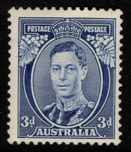 Australia 1937 1949 King George VI 3d blue Die I SG168 MVLH - Picture 1 of 1