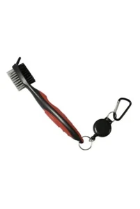 Golf Club Cleaning Brush & Groove Cleaner-2 ft Retractable Zip Line (Red/Black) - Picture 1 of 3