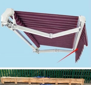 5 Metre Green Patio & Garden Manual Awning - Picture 1 of 5