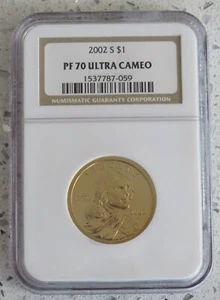 2002-S Sacagawea Native American Dollar NGC PF 70 Ultra Cameo -Brown Label - Picture 1 of 8