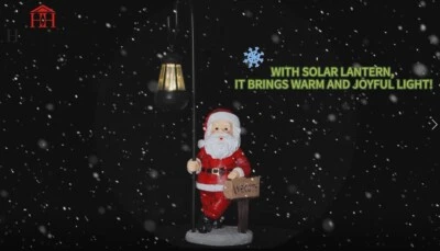 Garden Ornaments Solar Christmas Santa Claus decoration Outdoor  Lantern - Image 1 of 4