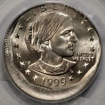 1999 PCGS MS66 Struck 15% Off Center Susan Anthony Dollar Mint Error High Grade - Image 1 of 4