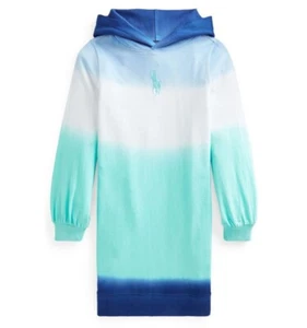 Polo Ralph Lauren Girls Big Pony Ombre Spa Terry Sweatshirt Dress Blue M (8-10) - Picture 1 of 2