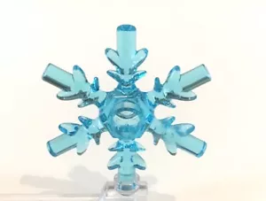 LEGO Trans Light Blue 4x4 Snowflake Winter Christmas Snow Ski - Picture 1 of 1