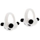 2 Pc Plush Panda Earmuffs Miss for Women Adjustable Earwarmer