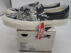 Vans OG Classic Slip-On Men 9 /Women 10.5 -LX 'Palm Acid Wash Summer Leaf Black - Picture 1 of 10