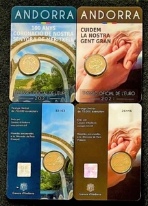Andorra 2 x 2 Euro 2021 Combined Offer Coincard Meritxell and Coincard Seniors - Picture 1 of 3