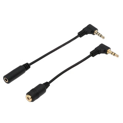 CY Right Angled 3.5mm Male to Female 1Set 3/4 Poles Audio Stereo Extension Cable - Image 1 of 4