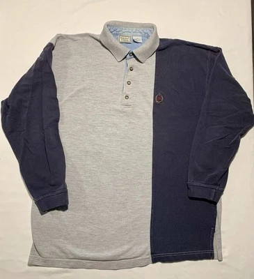 Vtg Bugle Boy Shirt Mens Large 90s Button Down Color Block Long Sleeve - Image 1 of 4