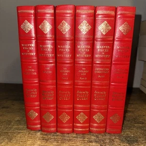Ellery Queen Masterpieces of Mystery lot of 6 red decorative hardcover books - Picture 1 of 8