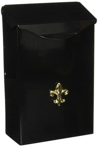 Classic Small Capacity Galvanized Steel Black, Wall-Mount Mailbox, BW110000 - Picture 1 of 4