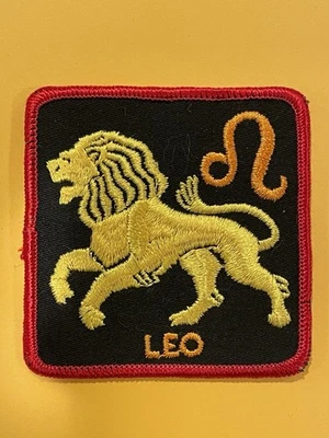 Vintage LEO Patch Zodiac Sign Astrology Embroidered Sew On 1970s 3” - Image 1 of 3