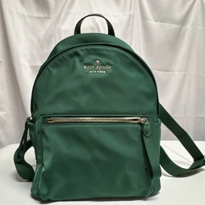 Kate Spade Chelsea Medium Deep Jade Green Nylon Shoulder Backpack - Picture 1 of 19