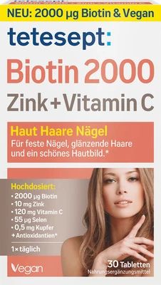 tetesept biotina 2000 comprimidos 30 uds, 18 g